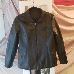 Wilson Black Real Leather Jacket, reversible